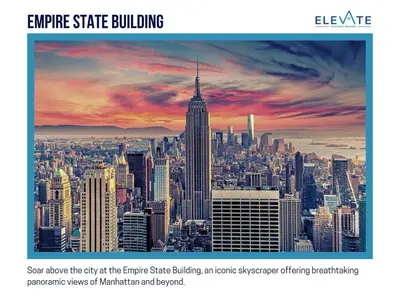 a picture of the empire state building in the city at Elevate Apartment at Times Square - Cozy Studio in Times Square and Nearby Restaurants in New York