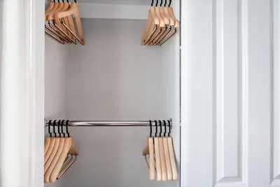 a kitchen with wooden utensils in a closet at West Village 1br w high ceilings skylight wd NYC-1172 in New York
