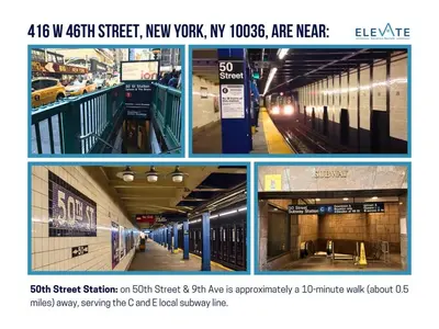 a collage of three pictures of a subway station at Midtown Studio - Walking Distance to Times Square in New York