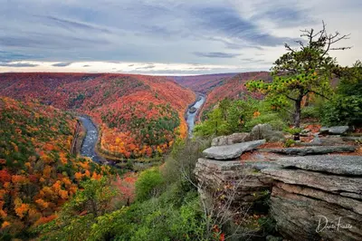 a view of a valley in the fall at Chalet Retreat w/ Hot Tub, Short Walk to Lake & Pool in Jim Thorpe