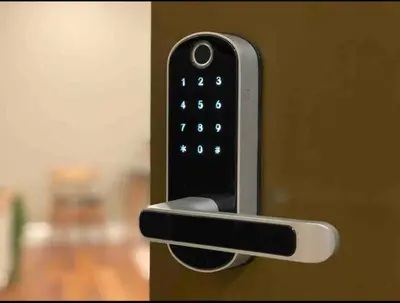 a close up of a remote control on a door at 308 Cozy and warm King Bed APT in center city in Philadelphia