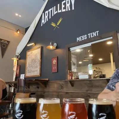 a group of glasses of beer sitting on a table at 1255 Ashbridge, West Chester, PA in West Chester