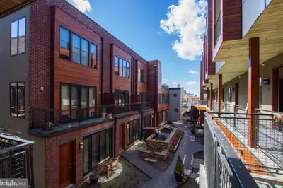 a view of a balcony of a building at The Fishtown Blue Jay - Garage Parking Included! in Philadelphia
