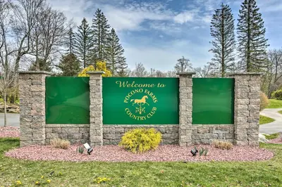 a sign for a welcome to the ozarks sign at Hot Tub and Lake Access Spacious Tobyhanna Home in Tobyhanna