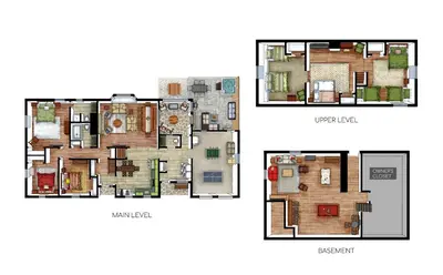 two floor plans of aominium at The Craftsman's Homestay in Gordonville