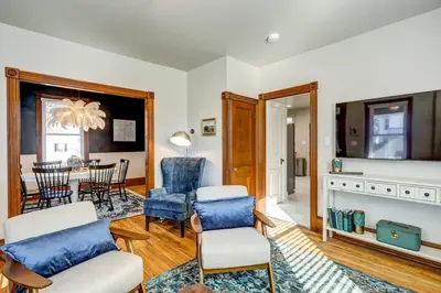 a living room with a couch and chairs and a table at The Conservatory-20 min to Lanc in Mount Joy