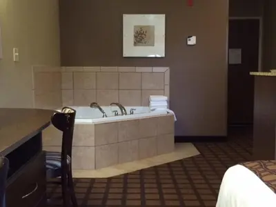 a bathroom with a tub in a hotel room at Microtel Inn & Suites Mansfield PA in Mansfield