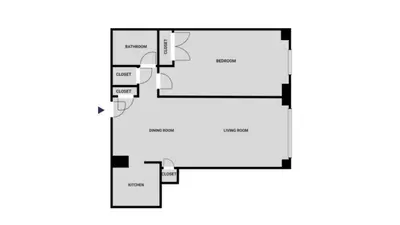 a floor plan of a house at Midtown E 1BR w Gym Doorman nr the 6 NYC-4 in New York