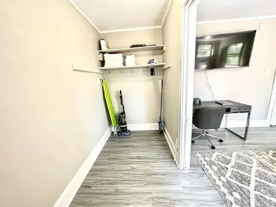 an office room with a desk and a desk at Lennox C405 Peaceful & Perfect Studio Apt in Philadelphia