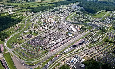 an aerial view of a parking lot with cars at Americas Best Value Inn Horseheads in Elmira