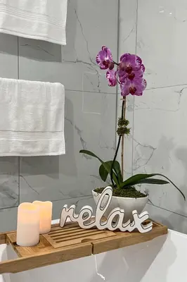a purple flower on a wooden shelf with candles at Hudson Valley Cottage Rental 3 bedrooms Monroe NY in Monroe