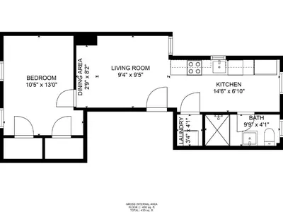 a floor plan of a house at 1 BR Passyunk Ave Stunner- Perfect Location in Philadelphia