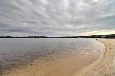 a view of a beach and the water at Mango Mountain House Pocono in Albrightsville