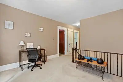 a home office with a desk and a chair at Greenridge Getaway:Near Universities & Attractions in Scranton