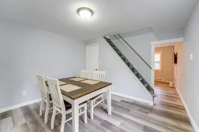 a dining room with a table and chairs at Updated Minersville Townhome by ATV Trail! in Mount Pleasant