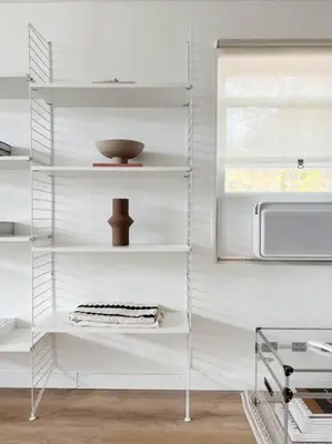 a white shelf in a kitchen with a microwave at Luxury Poconos Home Near Skiing, Lakes, & Waterparks in Tobyhanna