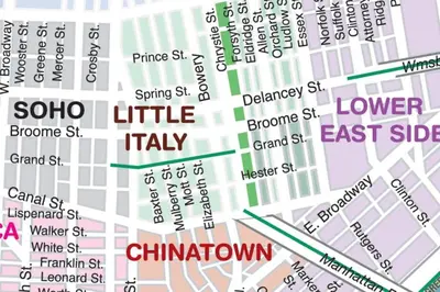 a close up of a map of a city at 2 Bedroom Apt with 3 Beds - Friends & Family in New York