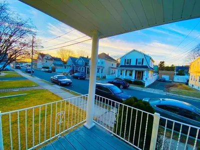 a view from the front porch of a house at Bright, Stylish & Cozy Private Attic Unit near NYC! in Haledon