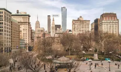 a view of a city with tall buildings at Chic One Bedroom Retreat in Downtown Manhattan in New York