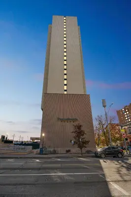 a tall building with a sign on the side of it at PP 1114 Beautiful Professional 1br Apt, Pool in Harrisburg
