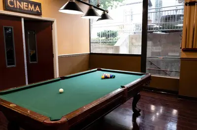 a snooker table in a room with a pool at PP 1114 Beautiful Professional 1br Apt, Pool in Harrisburg