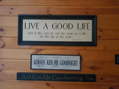 a sign that says live a good life and in the end its not the years at Harmony in the Woods in Lake Harmony