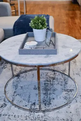 a table with a potted plant on top of it at Beautiful Irving two bedroom apartment in Philadelphia