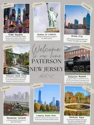 a collage of pictures of the statue of liberty at The Chic Suite - 1BR with Luxe Amenities in Paterson