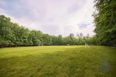 an open field with a soccer goal at Wonderful Family Place w/HotTub/Sauna/Billiard/Private Pool in East Stroudsburg