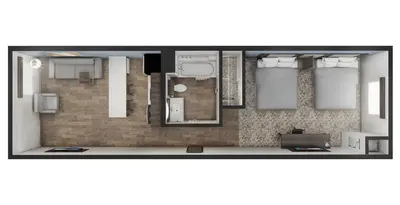 a rendering of a floor plan of a room at stayAPT Suites Harrisburg-Hershey in Harrisburg
