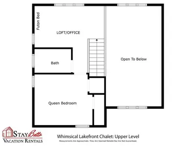 a schematic diagram of a building at Whimsical Lakefront Chalet in Monticello