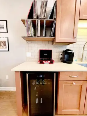 a kitchen with a counter top with a dishwasher at Larry's Lancaster Landing: with fully-fenced yard in Lancaster