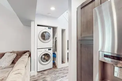 a laundry room with a washer and dryer at The Best of Blakeslee in Blakeslee