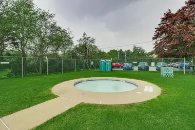 a small pool in the middle of a yard at 7 Mi to Big Boulder Resort-Style Poconos Retreat in Albrightsville