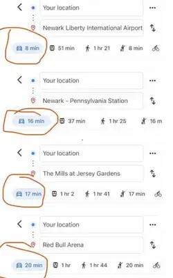 a screenshot of a cell phone showing the stages of your location at Cozy Apartment 2 BedroomS in Hillside