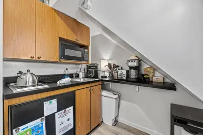 a kitchen with a sink and a counter top at Central Location Studio, Walk to Times Square in New York