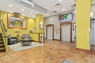 a lobby of a hospital with a waiting room at PP 2401 Modern Corporate 2br Suite pool, Gym in Harrisburg