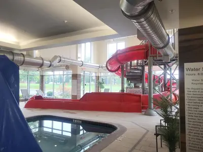 a water park with a water slide and a pool at Fairfield Inn & Suites by Marriott in Breinigsville