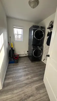 a laundry room with a washer and dryer at Peaceful home in mount bethel, PA in Mount Bethel