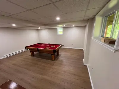 a room with a pool table in it at Peaceful home in mount bethel, PA in Mount Bethel