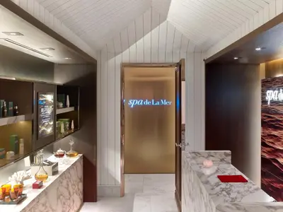 a lobby with a sign that says you are a last war at Baccarat Hotel and Residences New York in New York