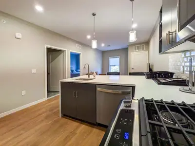 a kitchen with a sink and a stove at 315 Brand New 1 Bedroom 1 Bath 1 Full Kit 1 Liv in Dunellen