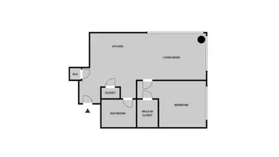 a floor plan of a house at Blueground Jersey City gym wd ac games NYC-1580 in New York