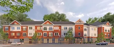 an architectural rendering of an apartment building at 213 Brand New 3 Bedroom 2 Bath 1 Full Kit 1 Liv in Dunellen