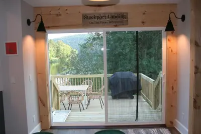 a view from the front porch of a tiny house at Upper Delaware River House in Equinunk