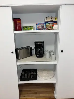 a kitchen pantry with a coffee maker and food at Luxury Boutique Home - 5 Beds 2 Baths 25 minutes to NYC in Jersey City