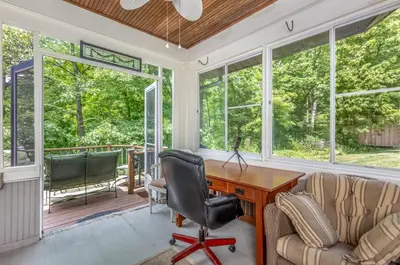 an office with a desk and a chair at Rose & Thorne in Gardiner
