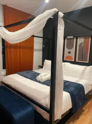 a couple of bunk beds in a room at 4br 5ba 4 Car Parking Bonus Rm and Back Yard in East Newark