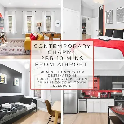 1C - Ask About 20Off - Sleeps 5 - Airport 8min - NYC 30min