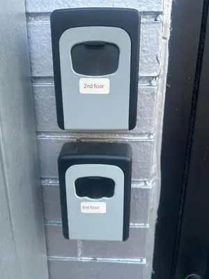 two black and white soap boxes in a box at Cozy 2-3 Bedroom Apartment in Center City! in Philadelphia